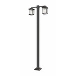 Portland Multi-Light Outdoor Post Light with Square Post - Oil Rubbed Bronze / Clear Seeded