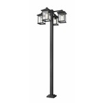 Portland Multi-Light Outdoor Post Light with Square Post - Black / Clear Beveled