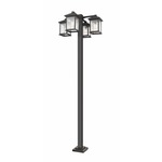 Portland Multi-Light Outdoor Post Light with Square Post - Oil Rubbed Bronze / Clear Seeded