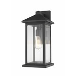 Portland Outdoor Wall Light - Black / Clear