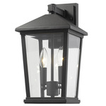 Beacon Outdoor Wall Light - Black / Clear Beveled