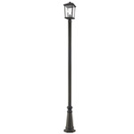 Beacon Outdoor with Round Post/Hexagon Base - Oil Rubbed Bronze / Clear Beveled