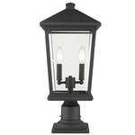Beacon Outdoor Pier Light with Traditional Base - Black / Clear Beveled