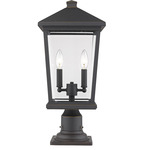 Beacon Outdoor Pier Light with Traditional Base - Oil Rubbed Bronze / Clear Beveled