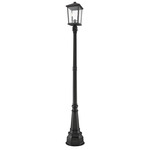Beacon 564 Outdoor Pole Light - Black / Clear