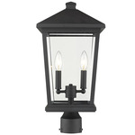 Beacon Outdoor Post Light with Round Fitter - Oil Rubbed Bronze / Clear Beveled