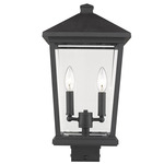 Beacon Outdoor Post Light with Square Fitter - Black / Clear Beveled