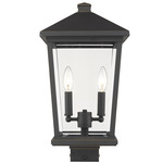 Beacon Outdoor Post Light with Square Fitter - Oil Rubbed Bronze / Clear Beveled