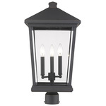 Beacon Outdoor Post Light with Round Fitter - Oil Rubbed Bronze / Clear Beveled