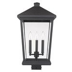 Beacon Outdoor Post Light with Square Fitter - Black / Clear Beveled
