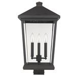 Beacon Outdoor Post Light with Square Fitter - Oil Rubbed Bronze / Clear Beveled