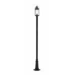Roundhouse 557 Outdoor Pole Light - Black / Clear Seedy
