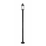 Roundhouse Round Outdoor Pole Light - Black / Clear Seedy