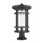 Jordan Round Outdoor Pier Light - Black / Clear Seedy