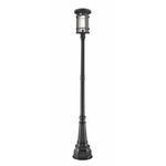 Jordan Black Outdoor Pole Light - Black / Clear Seedy