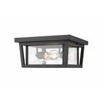 Seoul Outdoor Ceiling Light - Black / Clear