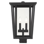 Seoul Outdoor Post Light with Square Fitter - Black / Clear