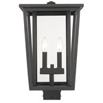 Seoul Outdoor Post Light with Square Fitter - Oil Rubbed Bronze / Clear