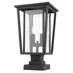 Seoul Square Outdoor Pier Light - Black / Clear