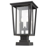 Seoul Square Outdoor Pier Light - Oil Rubbed Bronze / Clear