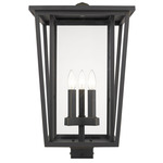 Seoul Outdoor Post Light with Square Fitter - Oil Rubbed Bronze / Clear