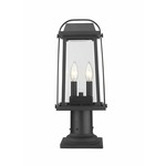 Millworks Outdoor Pier Light with Traditional Base - Black / Clear