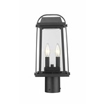 Millworks Round Outdoor Post Light - Black / Clear