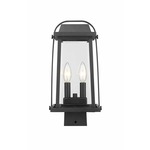 Millworks Square Outdoor Post Light - Black / Clear