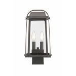 Millworks Square Outdoor Post Light - Oil Rubbed Bronze / Clear