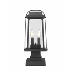 Millworks Square Outdoor Pier Light - Black / Clear