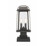 Millworks Square Outdoor Pier Light - Oil Rubbed Bronze / Clear
