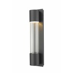 Striate Outdoor Wall Light - Black / Clear