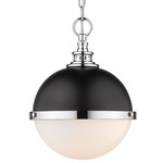 Peyton Pendant - Matte Black / Chrome / Opal