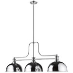Melange Linear Pendant with Dome Metal Shades - Chrome