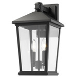 Beacon Outdoor Wall Light - Black / Clear Beveled