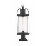 Roundhouse Square Pier Light - Black / Clear Seedy