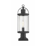 Roundhouse Square Pier Light - Black / Clear Seedy