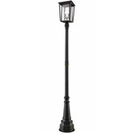 Seoul Outdoor Post Light with Decorative Post - Oil Rubbed Bronze / Clear