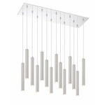 Forest Rectangle Multi Light Pendant - Chrome / Brushed Nickel