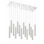 Forest Rectangle Multi Light Pendant - Chrome / Brushed Nickel