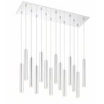 Forest Rectangle Multi Light Pendant - Chrome / Chrome