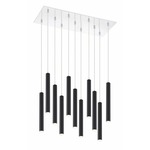 Forest Rectangle Multi Light Pendant - Chrome / Matte Black