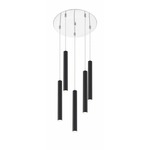 Forest Round Multi Light Pendant - Chrome / Matte Black