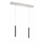 Forest BN Linear Multi Light Pendant - Brushed Nickel / Pearl Black