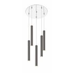 Forest Round Multi Light Pendant - Chrome / Pearl Black