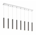 Forest Linear Multi Light Pendant - Chrome / Pearl Black