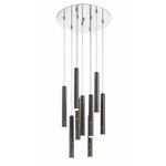 Forest Round Multi Light Pendant - Chrome / Pearl Black