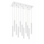 Forest Rectangle Multi Light Pendant - Chrome / Matte White