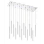 Forest Rectangle Multi Light Pendant - Chrome / Matte White