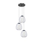 Mela Multi Light Pendant - Satin Black / Dichroic